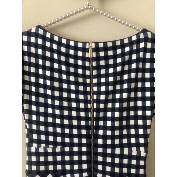 Kate Spade Womens Size S Gingham Ponte Fiorella Dress Blue White Fit Flare - Picture 5 of 6